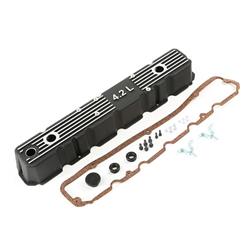 This black aluminum valve cover kit from Rugged Ridge fits 81-86 CJ models with a 4.2L engine. The valve cover