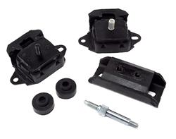 Motor Mounts, Bolt-in, Steel, Black, Transmission Mount, Jeep, 4.2L, Kit