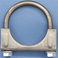 Exhaust Clamp, U-bolt Style, Steel, Natural, 2.250 in. Diameter, 5/16-18 in. Thread, Each