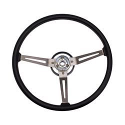 Steering Wheel, 3-Spoke, Black, Chrome Spokes, Jeep, 3-Bolt Mount, Each