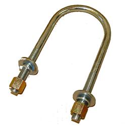 U-Bolts, Round, Steel, Zinc Plated, 3.25 in. I.D., 7 in. Length, Front, Jeep, 4WD, Stock Ride Height, Each