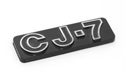 Emblem, Plastic, Black / Silver, Adhesive Back, CJ-7 Logo, Each