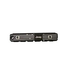 Valve Cover, Cast Aluminum, Black Crinkle, Jeep Logo, Jeep, 4.2L, Each