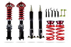 Coilover Kits, Extreme XA, Front and Rear, Black Powdercoated Shocks, Red Powdercoated Springs, Ford, Kit