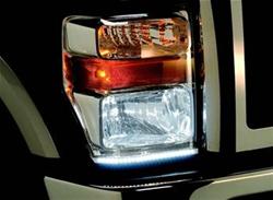 Running Light, Dayliners, Chrome Housing, Clear LED, Pair
