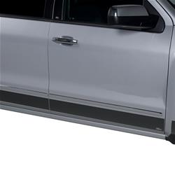 Rocker Panels, Outer, Stainless Steel, Gloss Black, Cadillac, Chevrolet, GMC, Kit