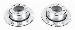 Brake Rotor, Iron, Zinc Dichromate Plated, Drilled/Slotted Surface, Dodge, Ram, Rear, Pair