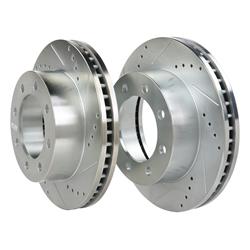 Brake Rotors, Drilled/Slotted, Iron, Zinc Dichromate Plated, Front, Ford, Pair