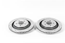 Brake Rotor, Iron, Zinc Plated, Drilled/Slotted, Ford, Rear, Pair