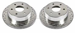 Brake Rotors, 12.75 in. Cross-Drilled/Slotted, Iron, Zinc Dichromate Plated, Rear, Chevy, GMC, Pair