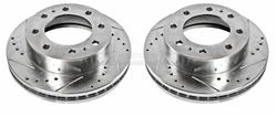 Brake Rotors, Drilled/Slotted, Iron, Zinc Dichromate Plated, Front, Chevy, GMC, Pair