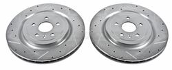 Brake Rotor, Iron, Zinc Plated, Drilled/Slotted, Cadillac, Chevy, Rear, Pair