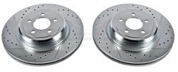 Brake Rotor, Zinc Plated, Drilled/Slotted Surface, Chrysler, Dodge, Rear, Pair