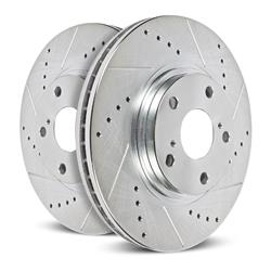 Brake Rotor, Evolution Cross-Drilled and Slotted, Iron, Zinc Plated, 6 x 5.5 in. Bolt Pattern, 16.14 in Diameter, Chevy, Each