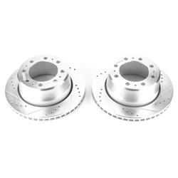 Brake Rotors, Evolution Cross-drilled and Slotted Surface, Vented, Iron, Zinc Dichromate Plated, Pair