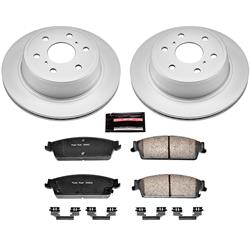 Brake Rotor and Pad Combos, Z17 Evolution Geomet Coated, Rear, Solid Surface Rotors, Ceramic Pads, Cadillac, Chevrolet, GMC, Kit