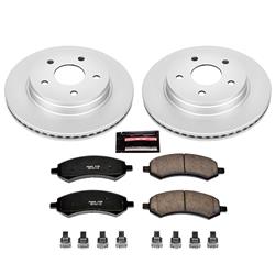 Brake Rotor and Pad Combos, Z17 Evolution Geomet Coated, Solid Surface, Ceramic Pads, Z17, Front, Chrysler, Dodge, Ram, Kit