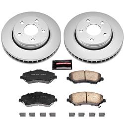 Brake Rotor and Pad Combos, Z17 Evolution Geomet Coated, Front, Solid Surface Rotors, Ceramic Pads, Jeep, Kit