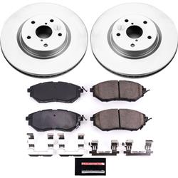 Brake Rotor and Pad Combo, Z17 Evolution Geomet Coated, Front, Solid Surface Rotors, Ceramic Pads, Subaru, Kit