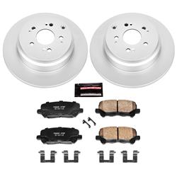 Brake Rotor and Pad Combos, Z17 Evolution Geomet Coated, Rear, Solid Surface Rotors, Ceramic Pads, for use on Acura®, for use on Honda®, Kit