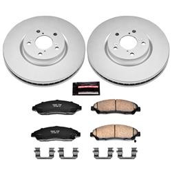 Brake Rotor and Pad Combos, Z17 Evolution Geomet Coated, Front, Solid Surface Rotors, Ceramic Pads, for use on Acura®, for use on Honda®, Kit