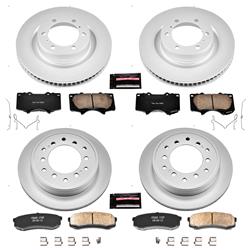 Brake Rotor and Pad Combos, Z17 Evolution Geomet Coated, Front and Rear, Solid Surface Rotors, Ceramic Pads, Lexus, Toyota, Kit