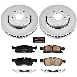 Brake Rotor and Pad Combos, Z17 Evolution Geomet Coated, Front, Solid Surface Rotors, Ceramic Pads, Dodge, Jeep, Kit