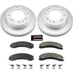 Brake Rotor and Pad Combos, Z17 Evolution Geomet Coated, Front, Solid Surface Rotors, Ceramic Pads, Chevrolet, GMC, Kit