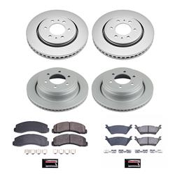 Brake Rotor and Pad Combos, Z17 Evolution Geomet Coated, Front and Rear, Solid Surface Rotors, Ceramic Pads, Ford, Kit