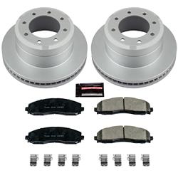 Brake Rotor and Pad Combos, Z17 Evolution Geomet Coated, Rear, Solid Surface Rotors, Ceramic Pads, Ford, Kit