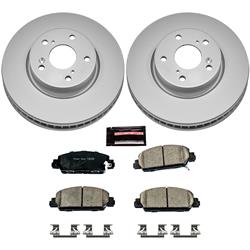 Brake Rotor and Pad Combos, Z17 Evolution Geomet Coated, Solid Surface, Ceramic Pads, Z17, Front, for use on Honda®, Kit