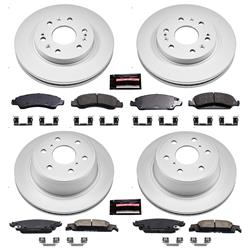 Brake Rotor and Pad Combos, Z17 Evolution Geomet Coated, Solid Surface, Ceramic Pads, Z17, Front and Rear, Cadillac, Chevy, GMC, Kit