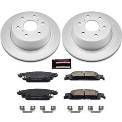 Brake Rotor and Pad Combos, Z17 Evolution Geomet Coated, Solid Surface, Ceramic Pads, Z17, Rear, Cadillac, Chevy, GMC, Kit