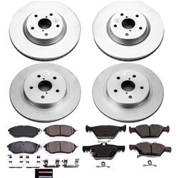 Brake Rotor and Pad Combo, Z17 Evolution Geomet Coated, Front/Rear, Solid Surface Rotors, Ceramic Pads, Subaru, Kit
