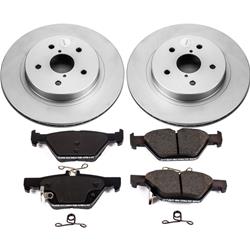 Brake Rotor and Pad Combo, Z17 Evolution Geomet Coated, Rear, Solid Surface Rotors, Ceramic Pads, Subaru, Kit