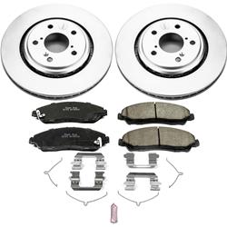 Brake Rotor and Pad Combo, Z17 Evolution Geomet Coated, Front, Solid Surface Rotors, Ceramic Pads, for use on Acura®, for use on Honda®, Kit