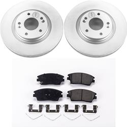 Brake Rotor and Pad Combo, Z17 Evolution Geomet Coated, Front, Solid Surface Rotors, Ceramic Pads, for Hyundai, for Kia, Kit