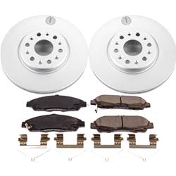 Brake Rotor and Pad Combo, Z17 Evolution Geomet Coated, Front, Solid Surface Rotors, Ceramic Pads, GMC, Kit