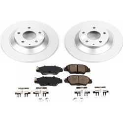 Brake Rotor and Pad Combos, Z17 Evolution Geomet Coated, Ceramic Pads, Solid Surface, Rear, Mazda, Kit