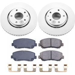 Brake Rotor and Pad Combo, Z17 Evolution Geomet Coated, Front, Solid Surface Rotors, Ceramic Pads, Mazda, Kit