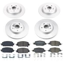 Brake Rotor and Pad Combos, Z17 Evolution Geomet Coated, Front and Rear, Solid Surface Rotors, Ceramic Pads, for use on Honda®, Kit