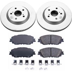 Brake Rotor and Pad Combo, Z17 Evolution Geomet Coated, Front, Solid Surface Rotors, Ceramic Pads, Toyota, Kit