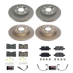 Rotors/Pads, Evolution, Z17 Ceramic Pads, Iron Rotors, Geomet Coated, Smooth, Front and Rear, Chevy, GMC, Set