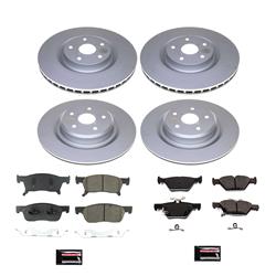 Disc Brake Kit, PowerStop - F&R Genuine Geomet Coated Rotor and Low-Dust Ceramic Brake Pad Kit