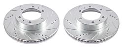 Brake Rotors, Cross-Drilled/Slotted, Iron, Zinc Dichromate Plated, Front, Toyota, Pair