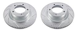 Brake Rotor, Iron, Zinc Plated, Drilled/Slotted, Toyota, Front, Pair