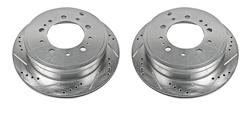 Brake Rotor, Iron, Zinc Plated, Drilled/Slotted, Lexus, Toyota, Rear, Pair