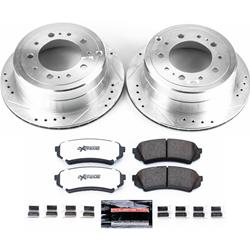 Pads and Rotors, Truck and Tow, Cross-Drilled/Slotted Surface, Iron, Zinc Plated, 12.970 in. Diameter, Z36 Carbon Fiber Ceramic Pads, Kit