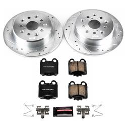 Brake Rotors/Pads, Cross-Drilled/Slotted, Iron, Zinc Dichromate Plated, Rear, Lexus, Kit