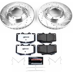 Pads and Rotors, Truck and Tow, Cross-Drilled/Slotted Surface, Iron, Zinc Plated, 12.240 in. Diameter, Z36 Carbon Fiber Ceramic Pads, Kit
